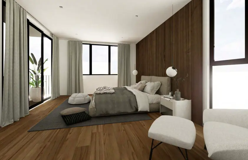 Tropical Master Bedroom Suite Interior View