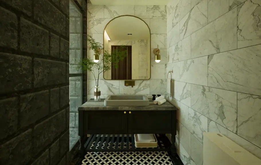Luxury Bathroom with Marble Finishes
