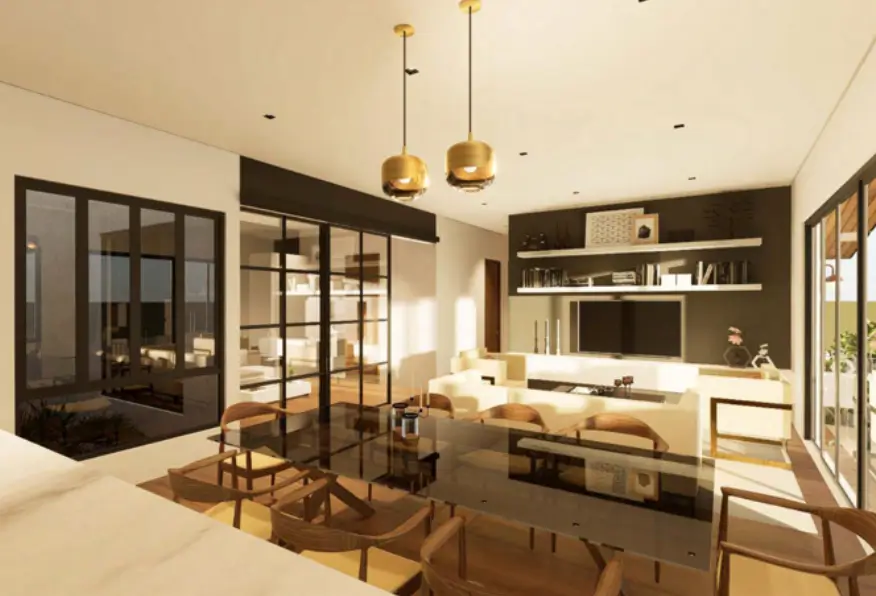 Lounge Area View Facing Television Wall