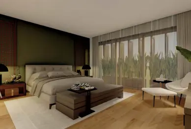 Luxury Master Bedroom Suite Interior View