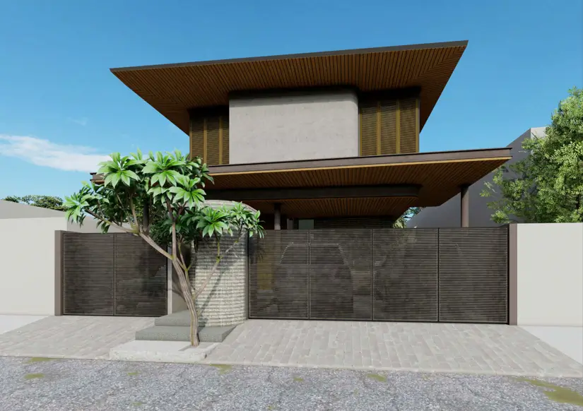 W House Front Architectural Façade Elevation